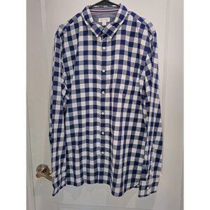Sun + Stone Long Sleeve Casual/Dress Button Shirt - Blue White - Size- XL